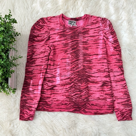 Pam & Gela Puff Sleeve Sweatshirt Small - Picture 2 of 5